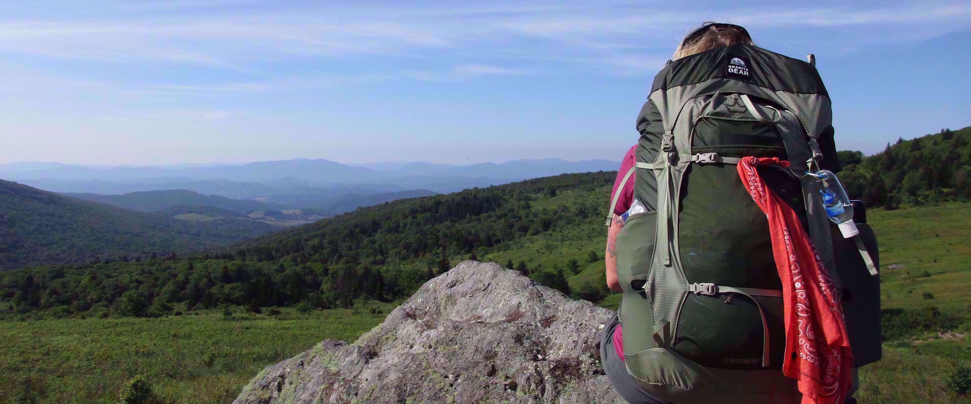 Woman enjoying view on the Appalachian Trail