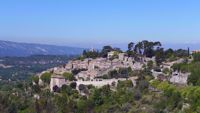 Landscape view of hillside village in provence france