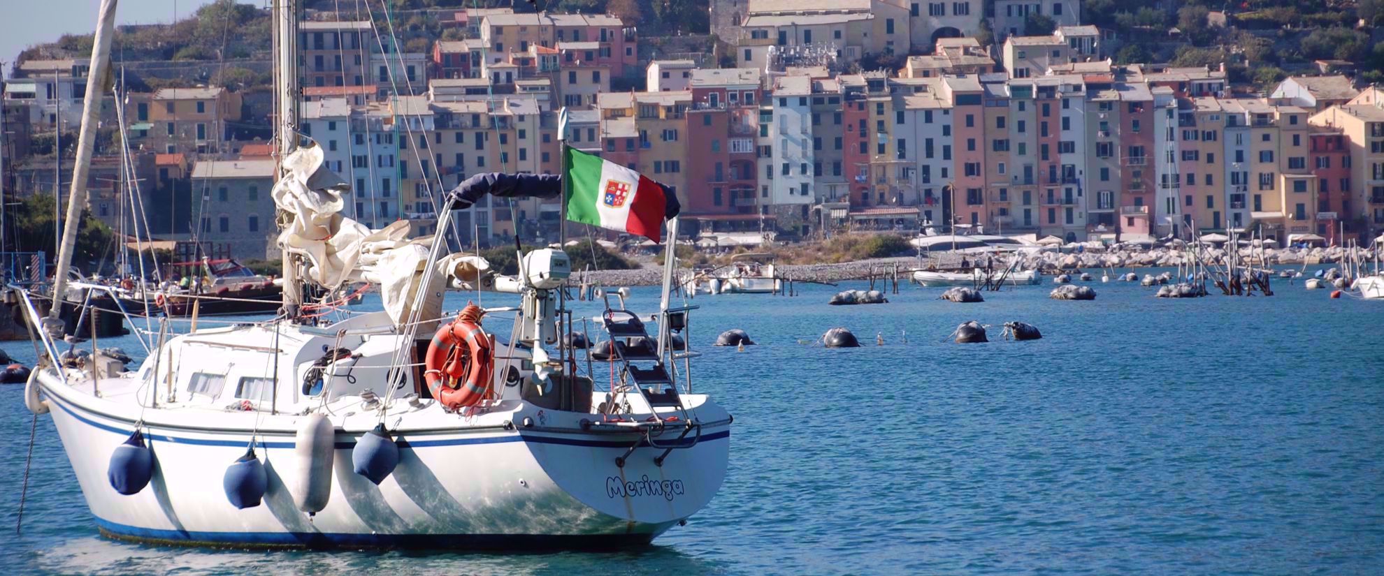 Sailboat in italian riviera