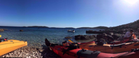 four kayaks on shore in croatia