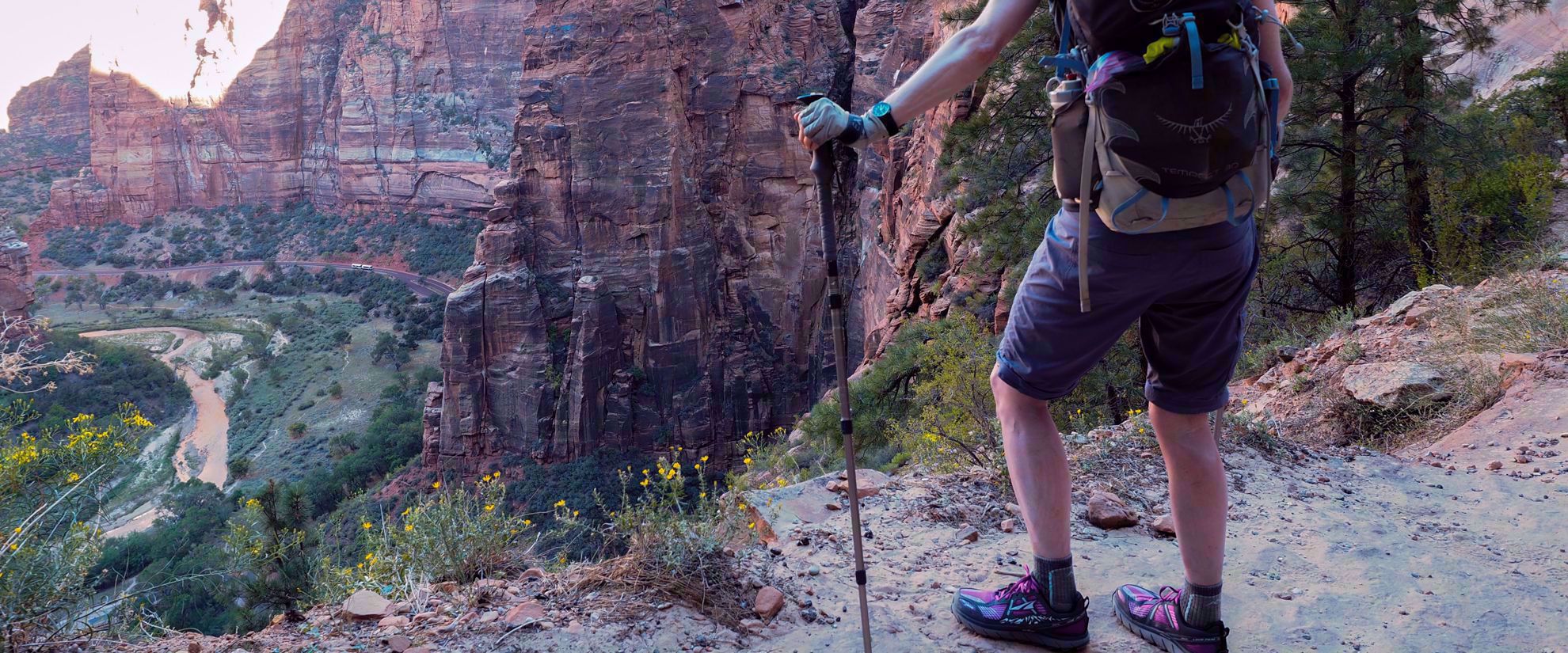 Picture of Hiking the Grand Staircase National Parks pink and black hiking shoes red rock utah national park