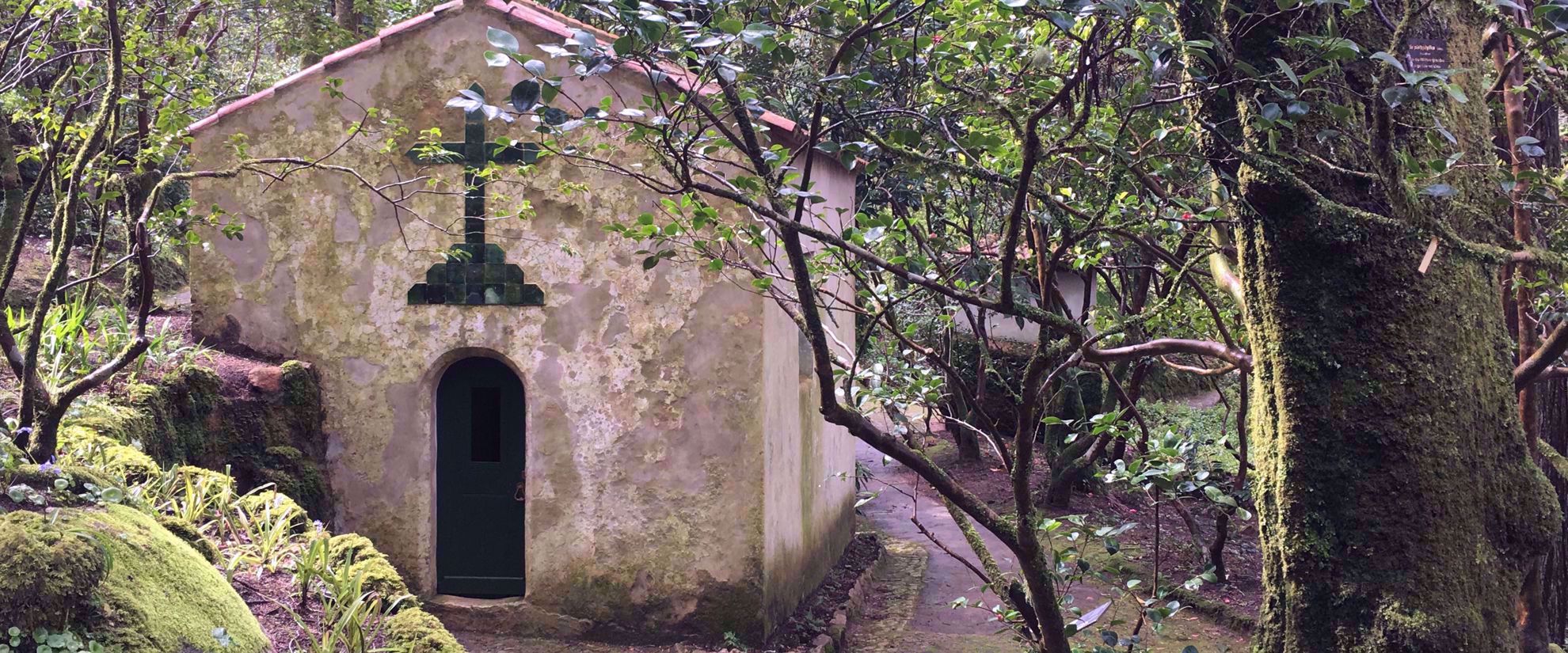 Picture of Portugal Coastal Hiking old building with cross portugal