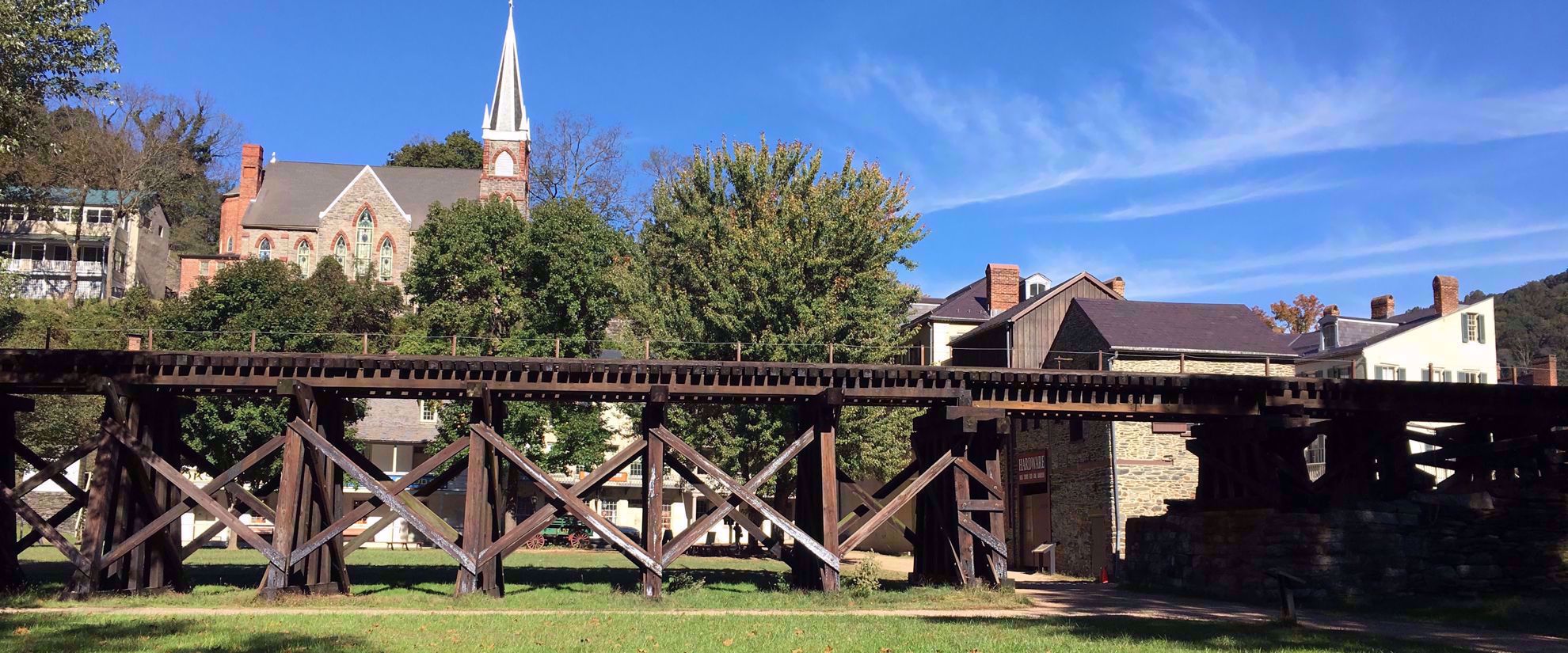 Picture of Slackpacking Harpers Ferry railroad track bridge in harpers ferry west virginia