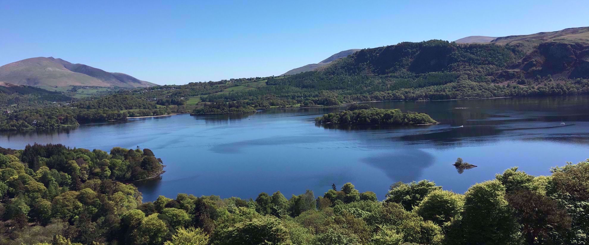 Picture of Tramping the Lake District landscape of beautiful lake and mountains in united kingdom grasmere