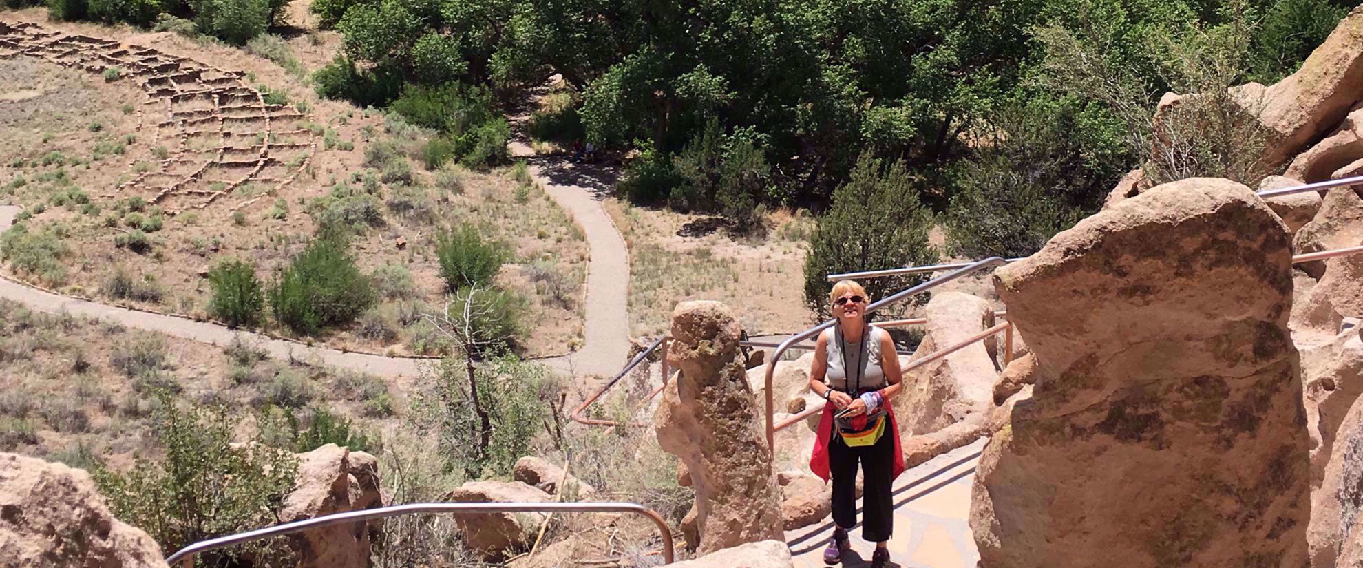 woman on group travel tour through santa fe
