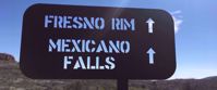 Picture of Big Bend Exploring and Hiking Fresno Rim Mexicano Falls sign in Big bend national park