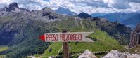 Picture of Hiking Italy's Northern Alps passo falzarego sign italy
