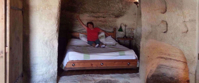 Cave hotel bed in turkey