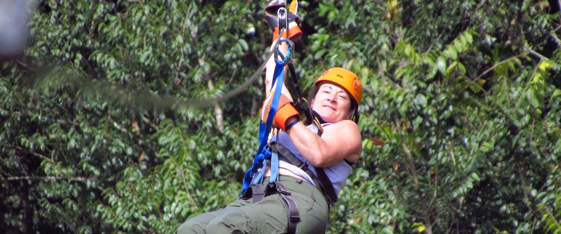 women's tour Ziplining in central america