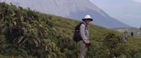 Woman hiking towards Kilimanjaro