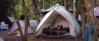 Dining tent in camp while hiking up Kilimanjaro