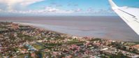 Georgetown coastline from the plane in Guyana