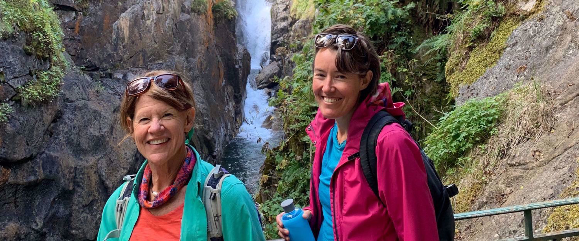 Smiling women in the French Pyrenees