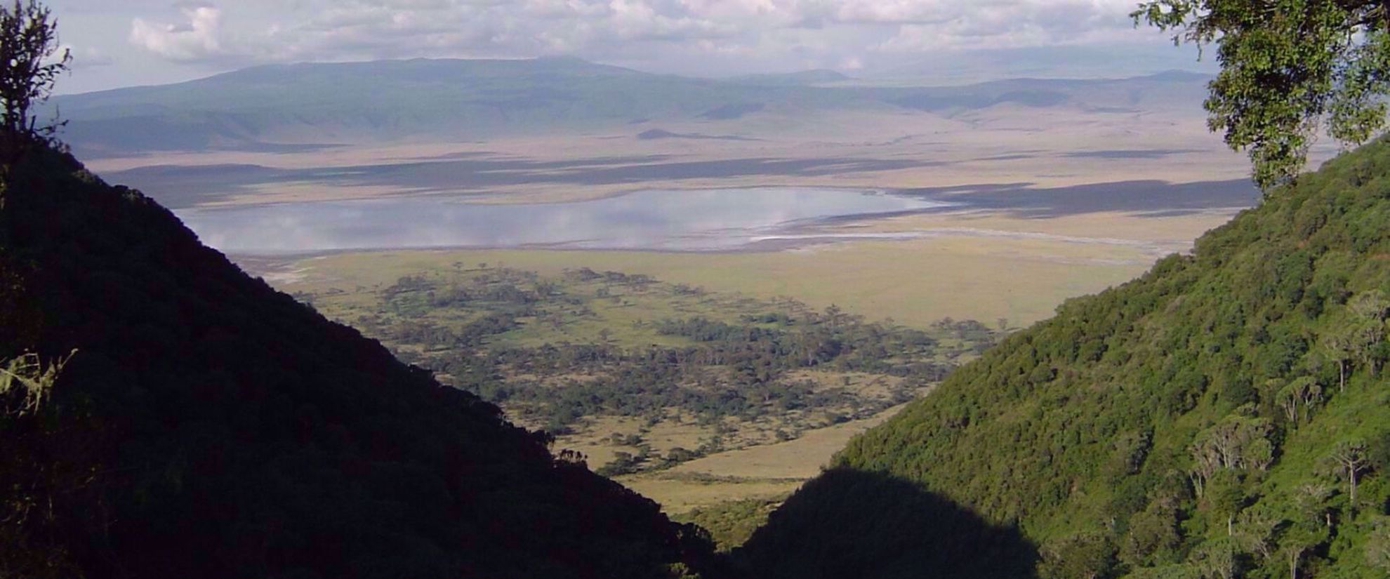 The view of Ngorogoro Crater on safari