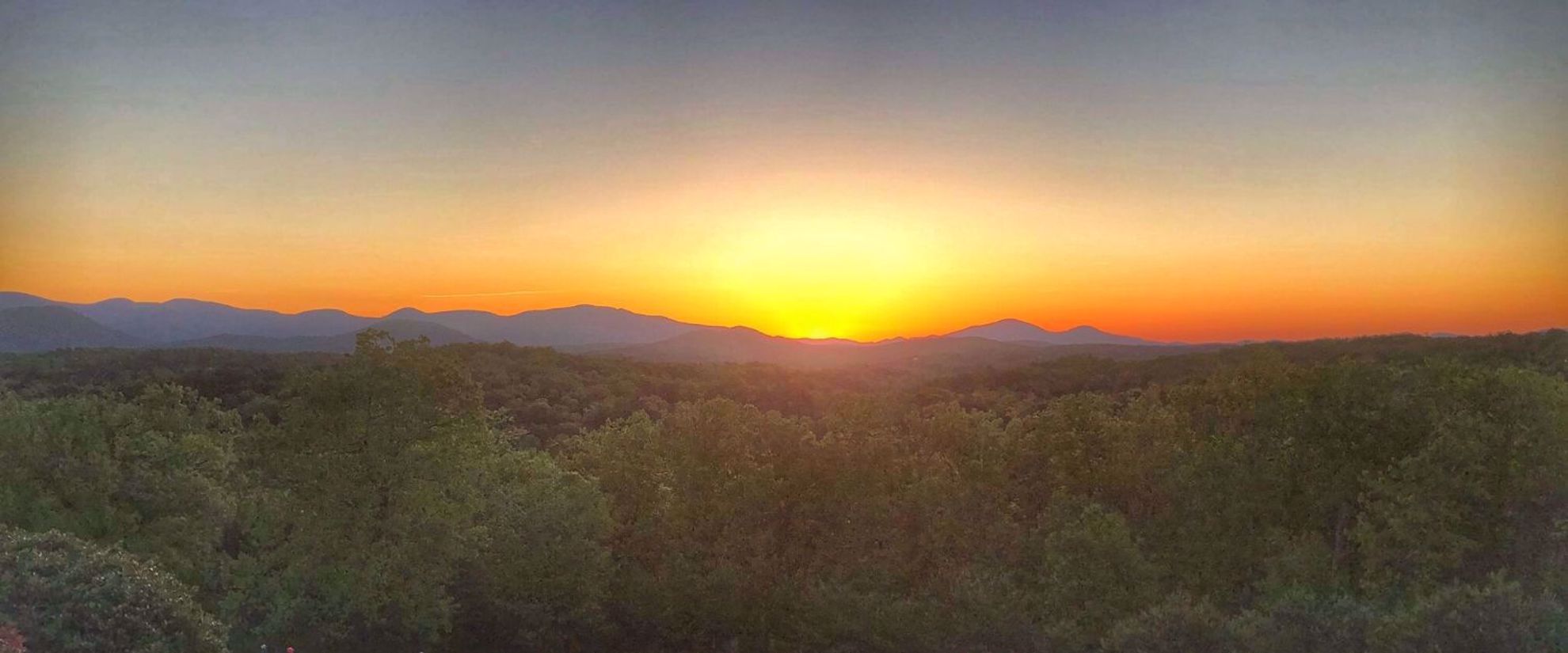 Sunset over mluntains Georgia