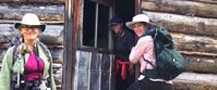 happy women travelers hut to hut british columbia