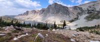 dramatic scenery of the snowy mountain range