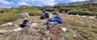 lunch nreak while alpine hiking 