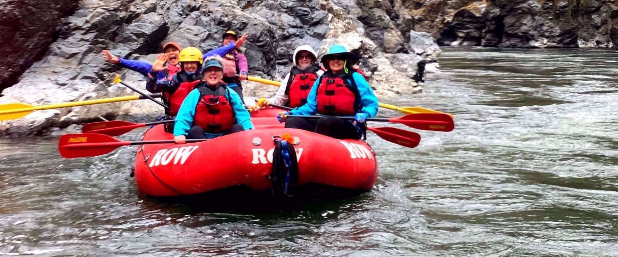 Picture of Rafting and Hiking the Rogue River women's group rafting on the Rogue River