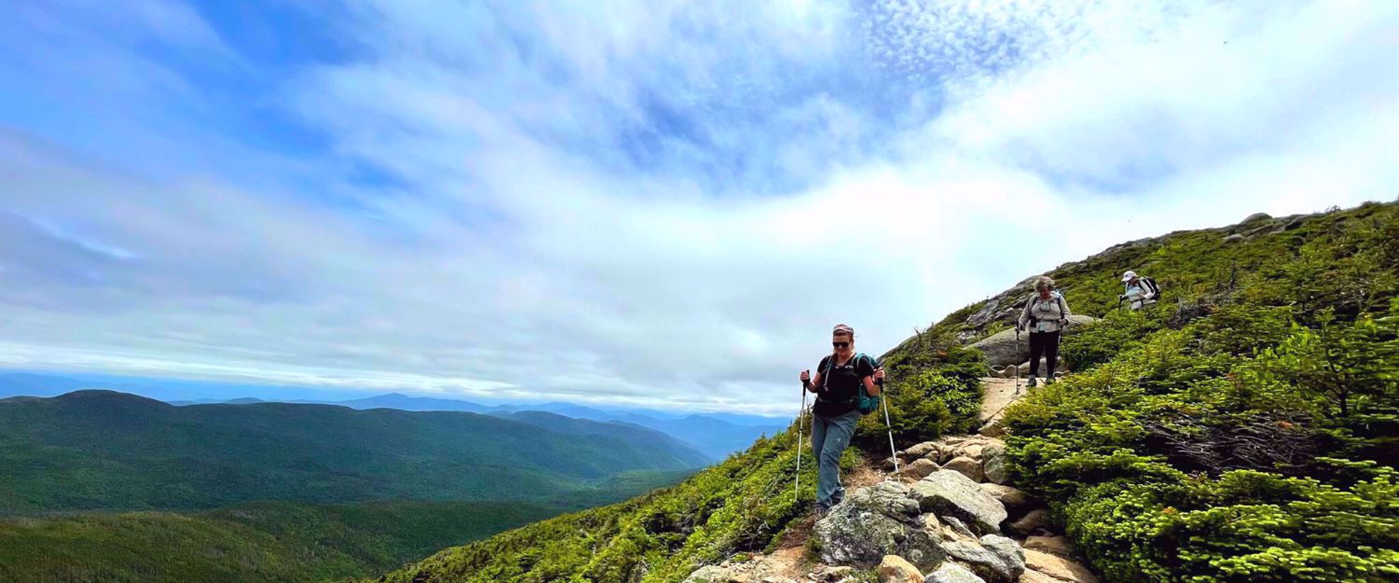 women's hiking our to the white mountains