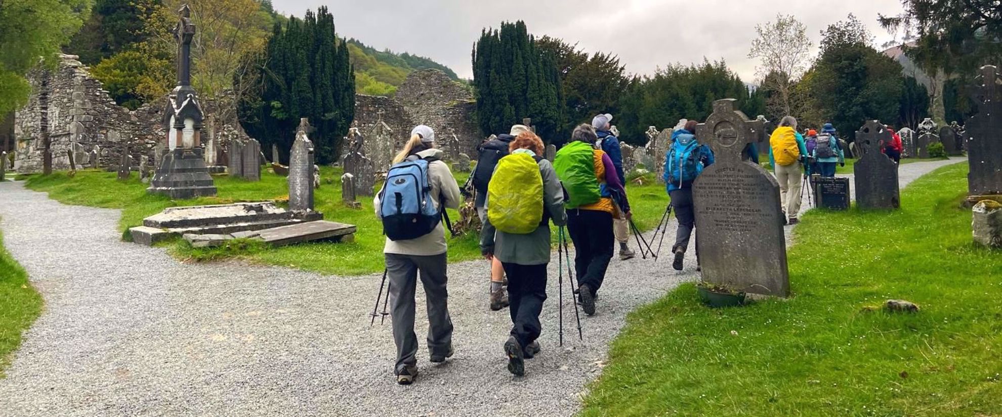 exploring on foot on a women's tour