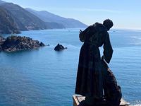 Cinque Terre Historical Statue and Scenic Overview Cinque Terre Historical Statue and Scenic Overview