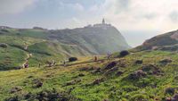 Portugal Lush Green Womens Hiking Along the Coast Portugal Lush Green Womens Hiking Along the Coast