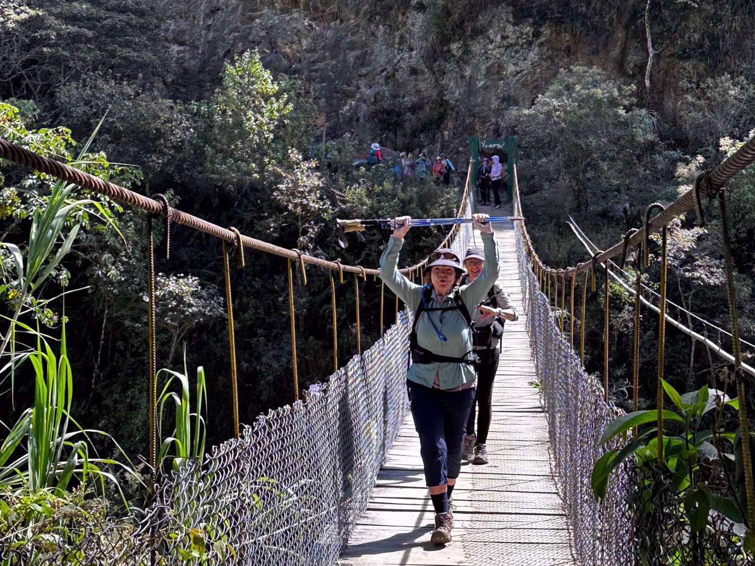 Peru Machu Picchu Hiking Swing Bridge