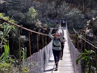 Peru Machu Picchu Hiking Swing Bridge Peru Machu Picchu Hiking Swing Bridge