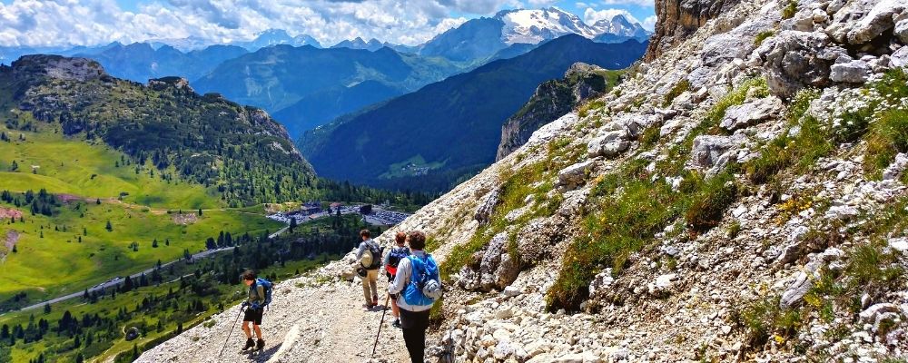 high altitude hiking in the alps